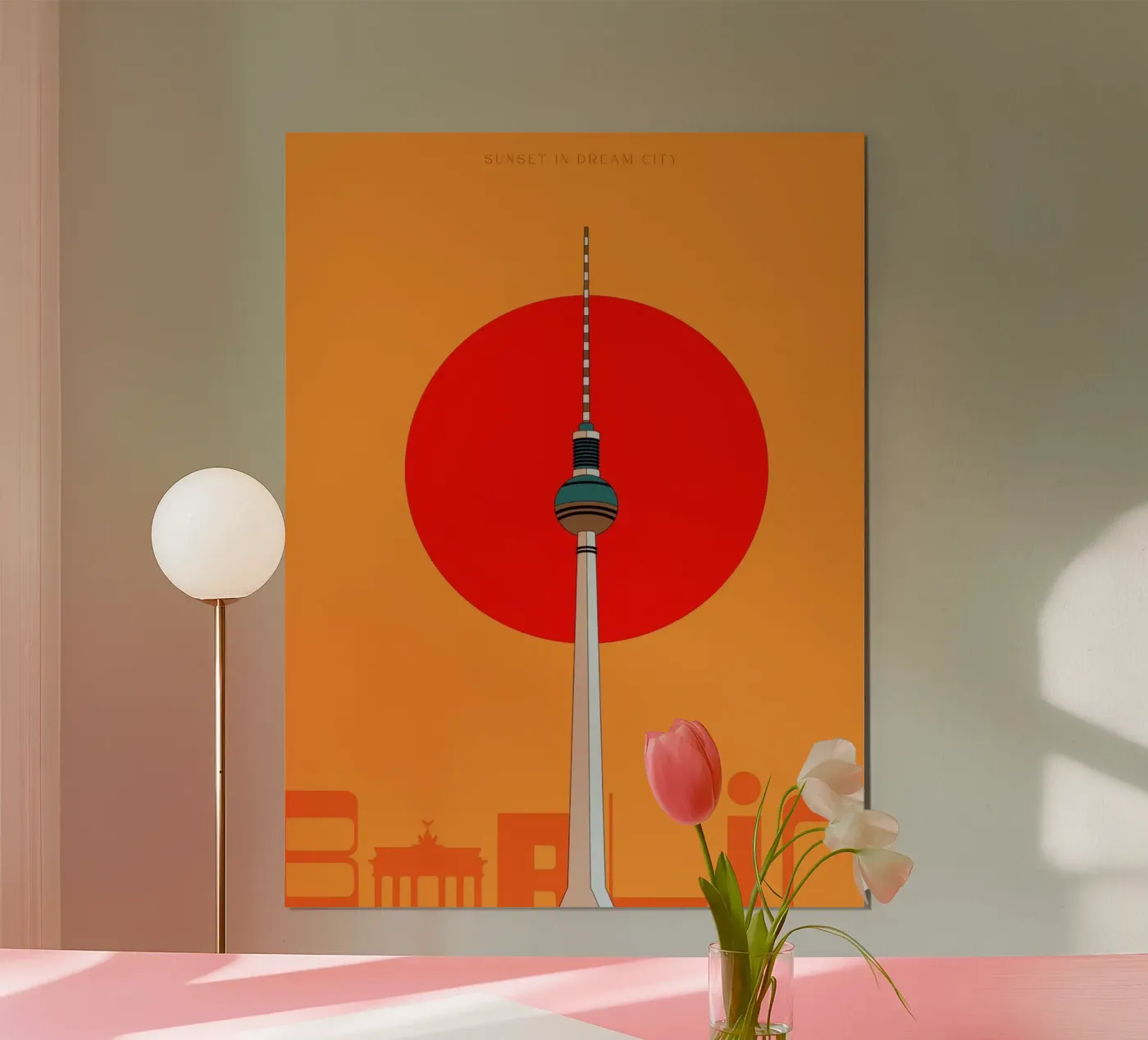 Sunset in Berlin poster van DLart