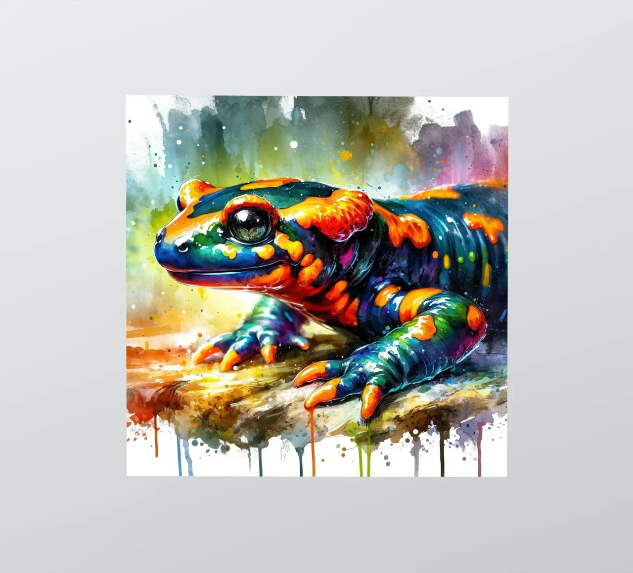 Watercolour Salamander sticker by Chromatic Fusion Studio
