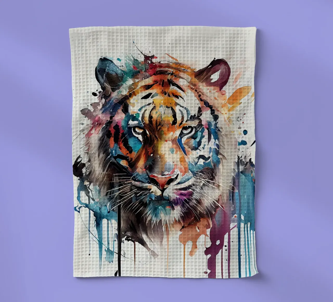 Aquarell-Tiger Geschirrtuch von Chromatic Fusion Studio