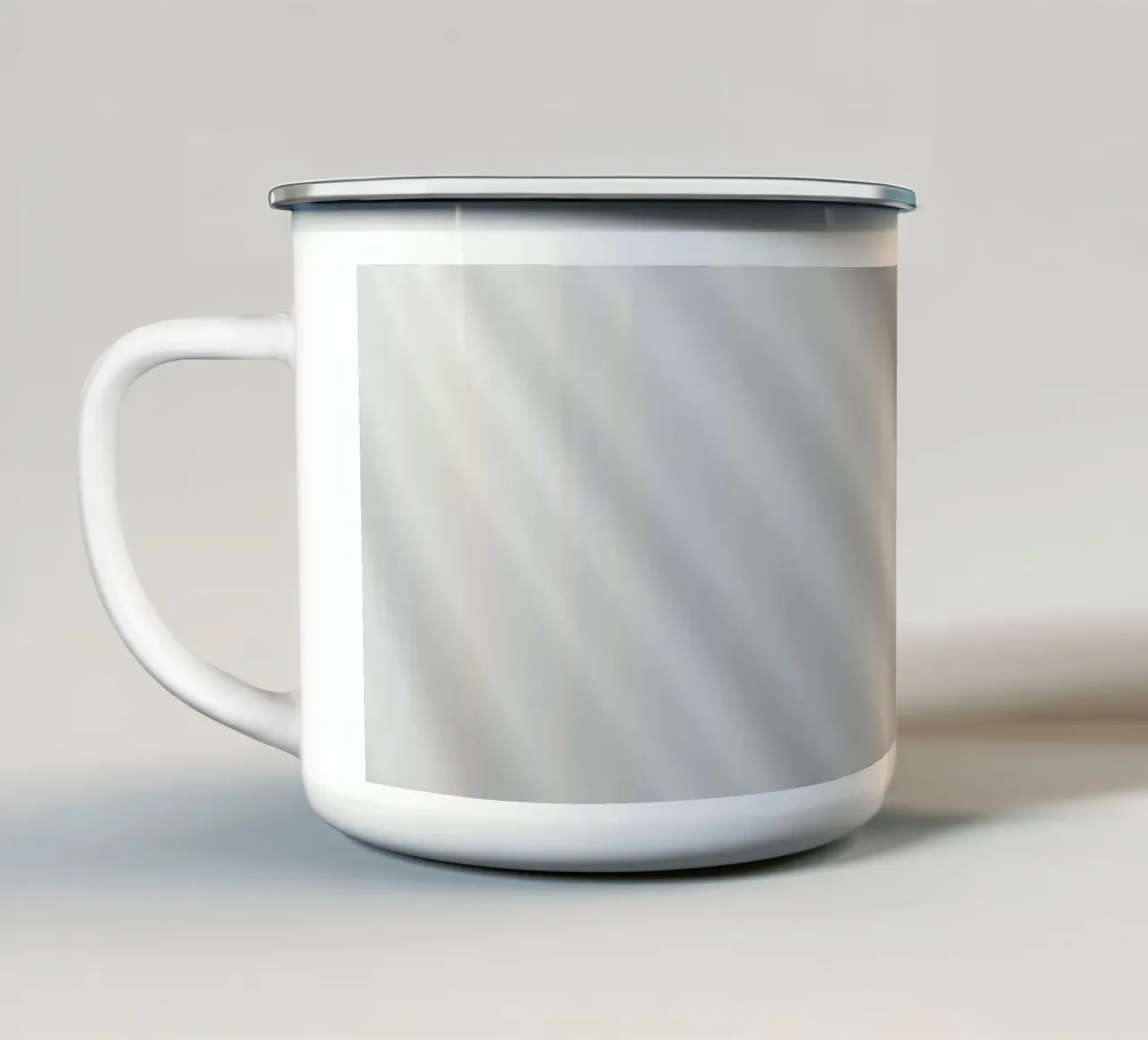 Elegant abstract wallpaper showcasing soft rays of light enamel mug by DesignDoodle