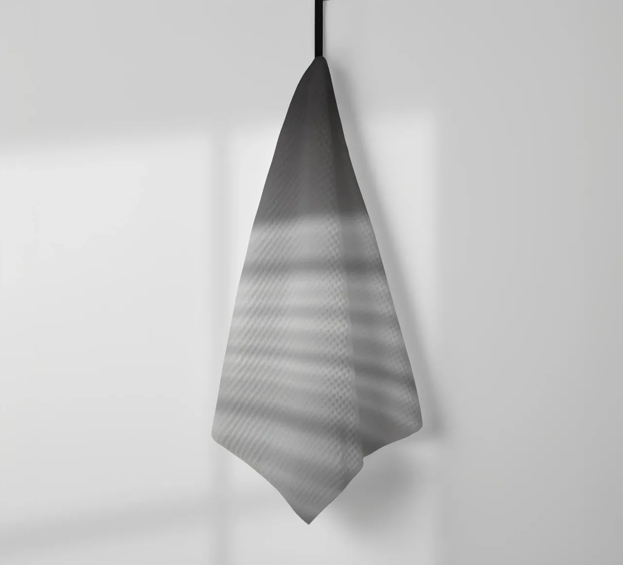 Elegant abstract wallpaper showcasing soft rays of light tea towel by DesignDoodle