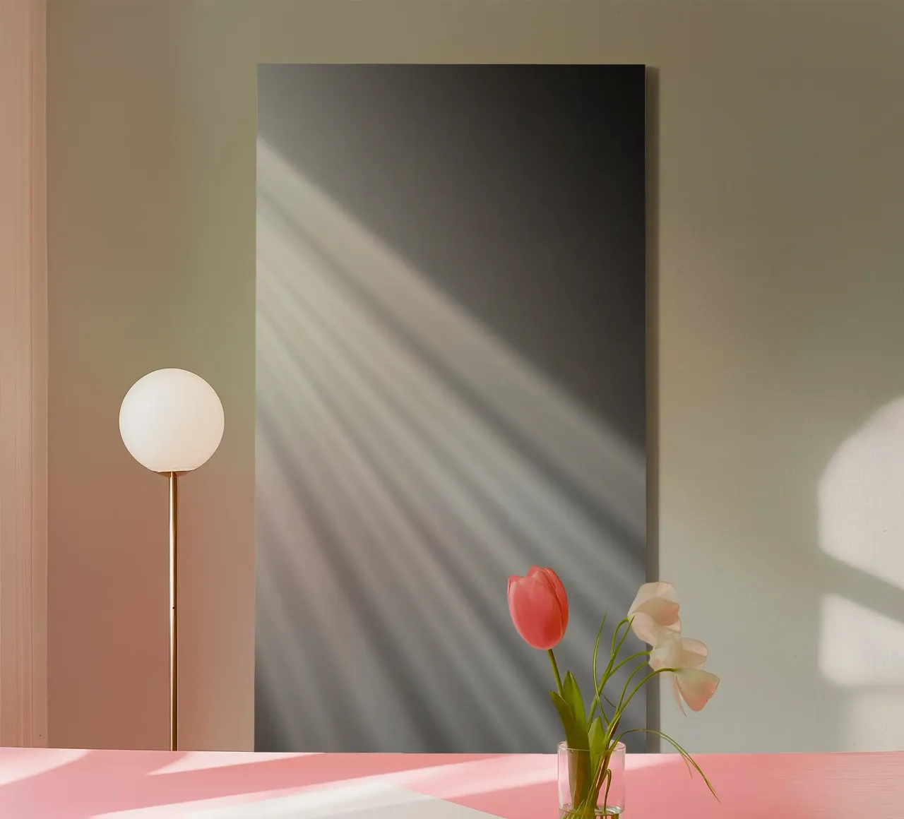 Elegant abstract wallpaper showcasing soft rays of light canvas by DesignDoodle