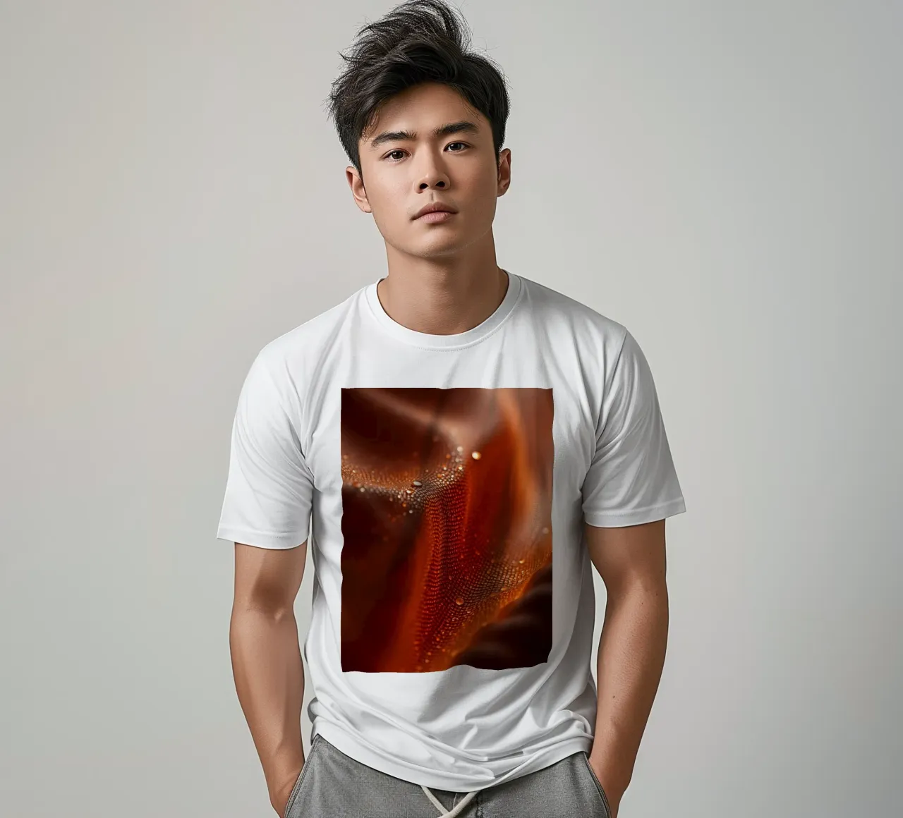 astratto con tessuto testurizzato e sottili gocce d'acqua t-shirt da DesignDoodle