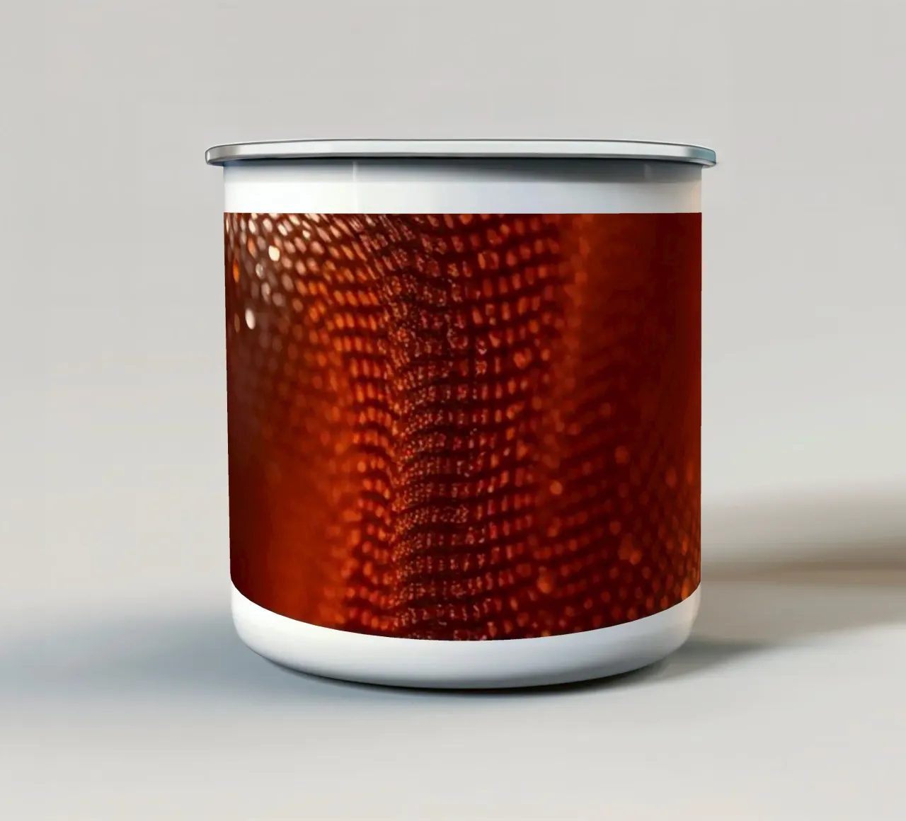 astratto con tessuto testurizzato e sottili gocce d'acqua tazza in smalto da DesignDoodle