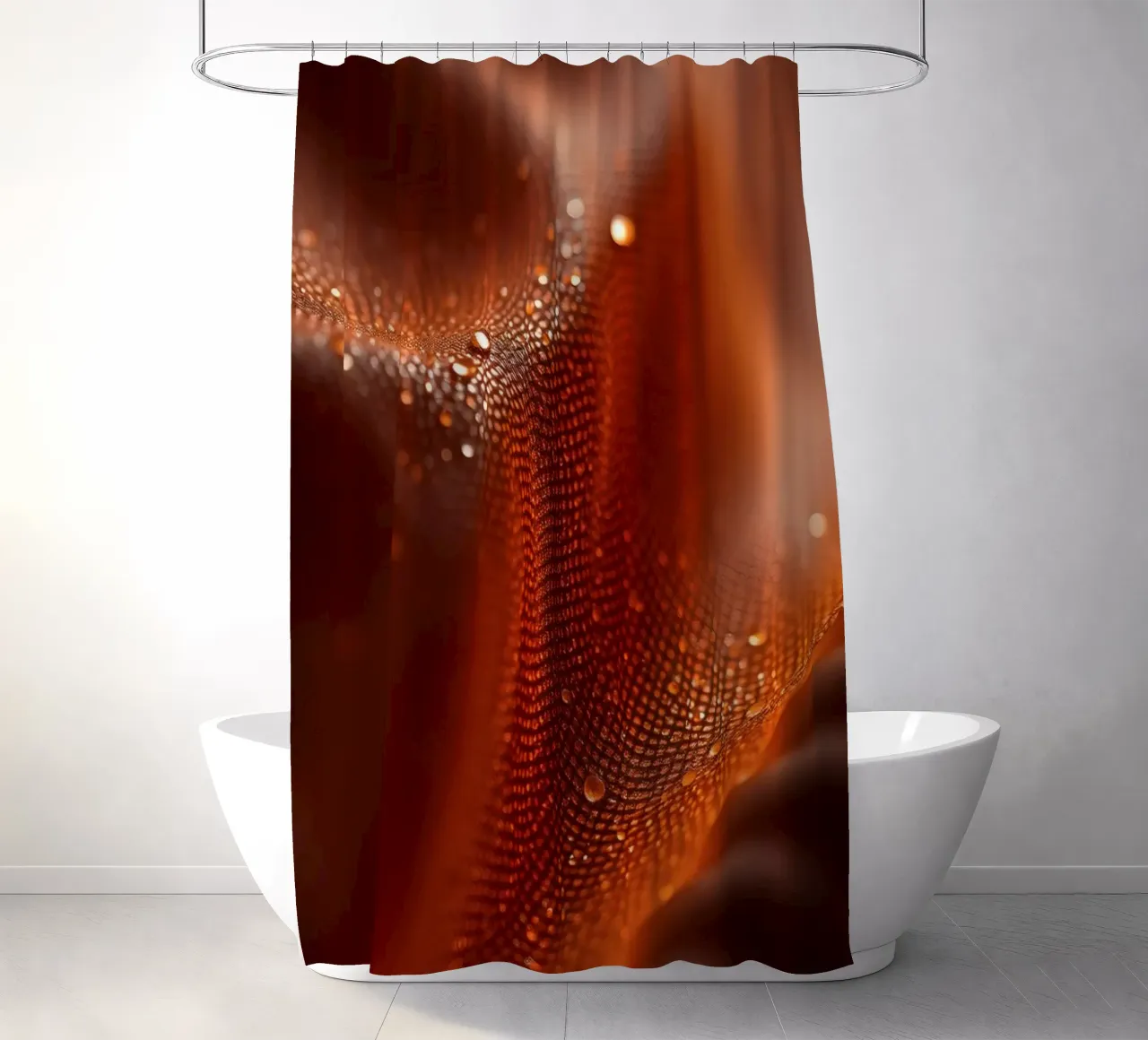 astratto con tessuto testurizzato e sottili gocce d'acqua tenda da doccia da DesignDoodle