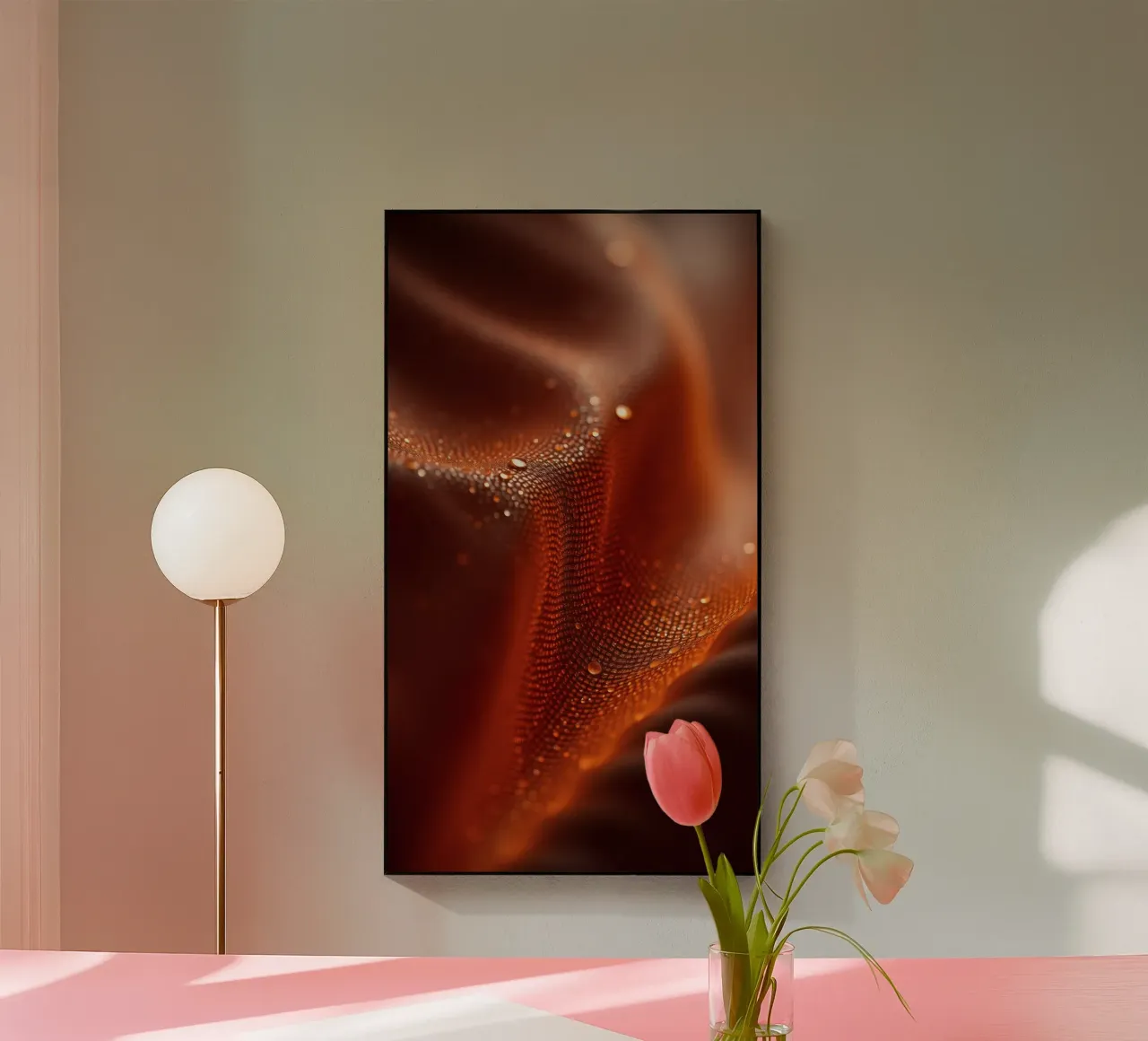 astratto con tessuto testurizzato e sottili gocce d'acqua plexiglass da DesignDoodle