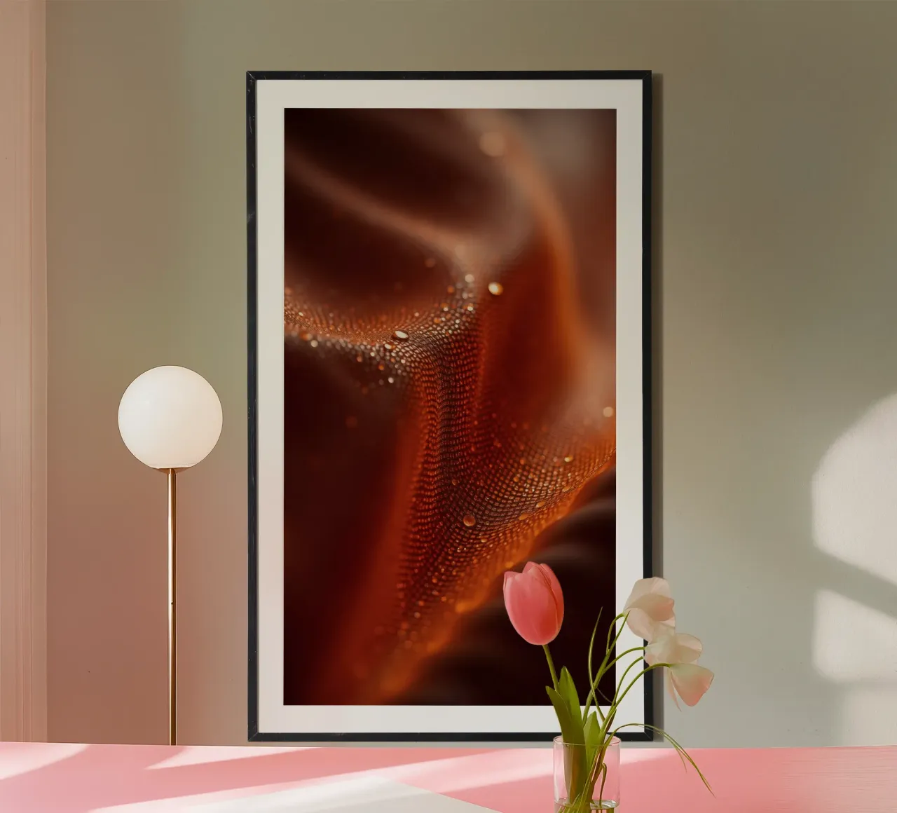 astratto con tessuto testurizzato e sottili gocce d'acqua carta hahnemühle da DesignDoodle