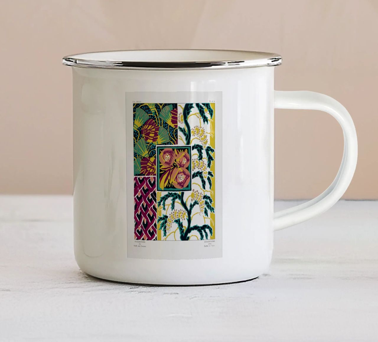 Vintage flower patterns tazza in smalto da vintageshop