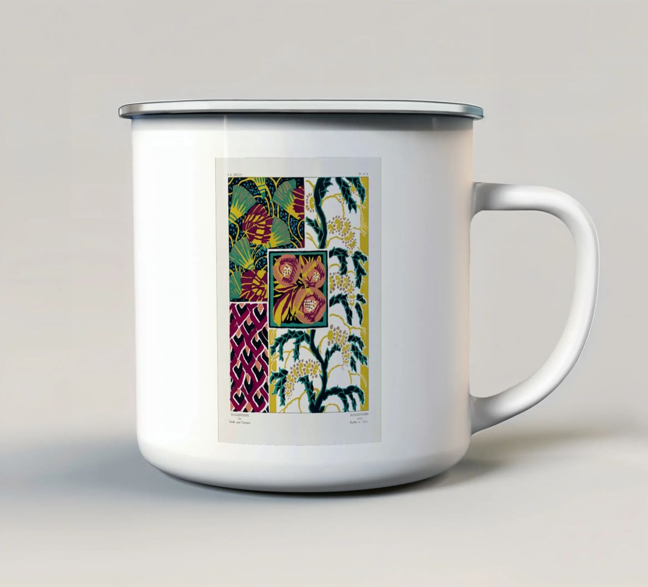 Vintage flower patterns tazza in smalto da vintageshop