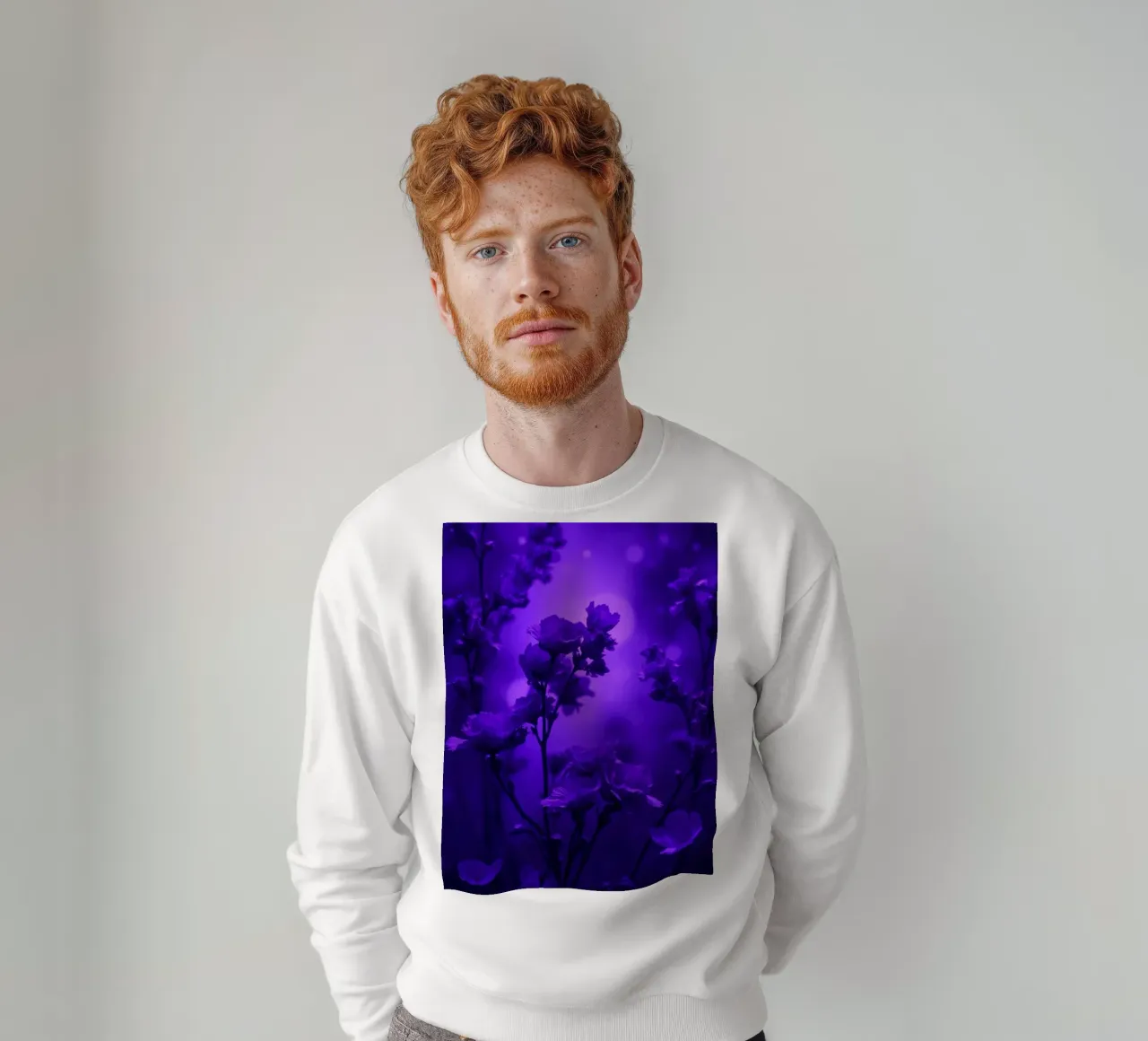 Carta da parati con fiori viola felpa da DesignDoodle