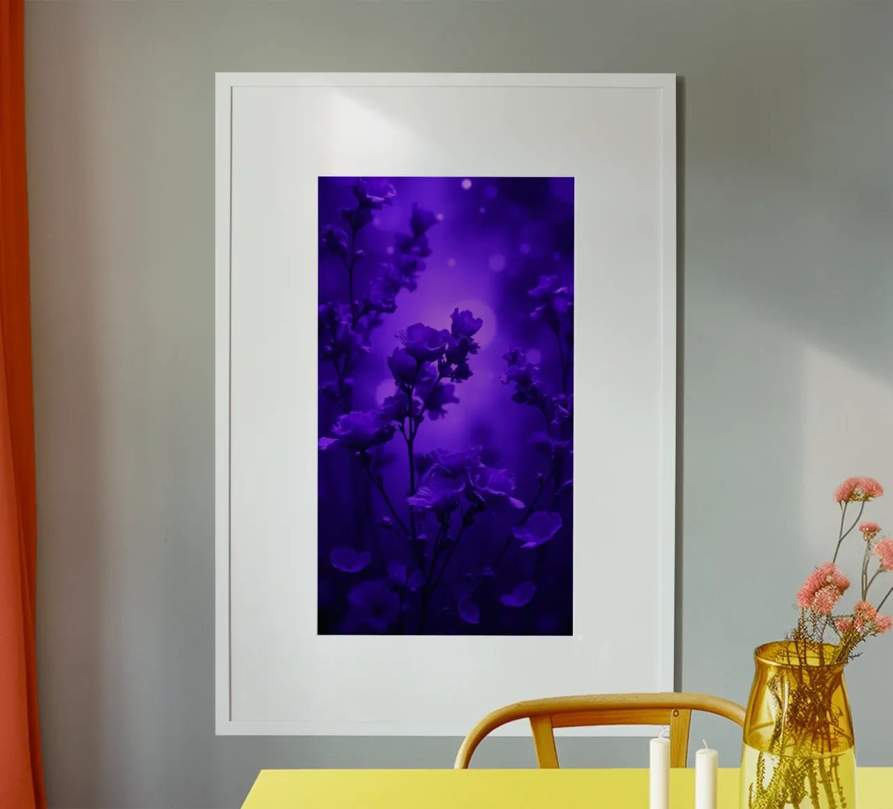 Lush purple flower wallpaper poster by DesignDoodle