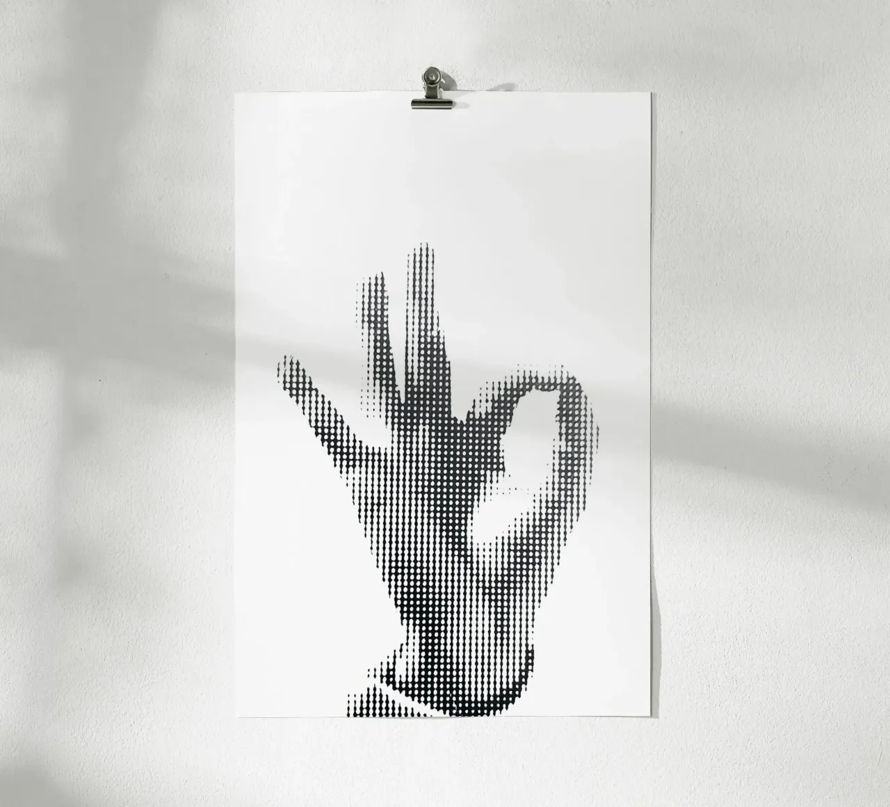 Halbton Hand poster con telaio in plastica da Second Canvas