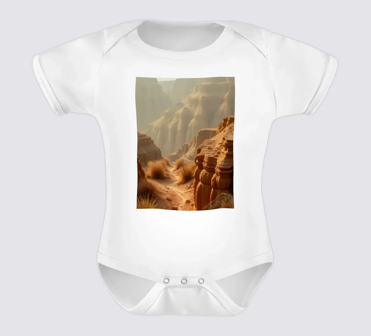 Prachtig woestijnlandschap onthult kronkelend pad babyrompertje korte mouwen van DesignDoodle