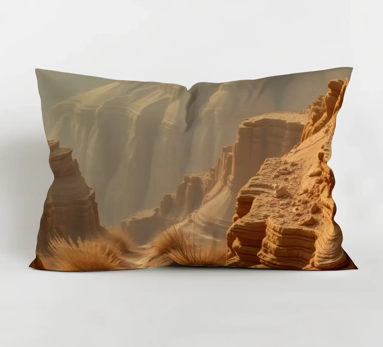 Uno splendido paesaggio desertico rivela un percorso tortuoso cuscino da DesignDoodle