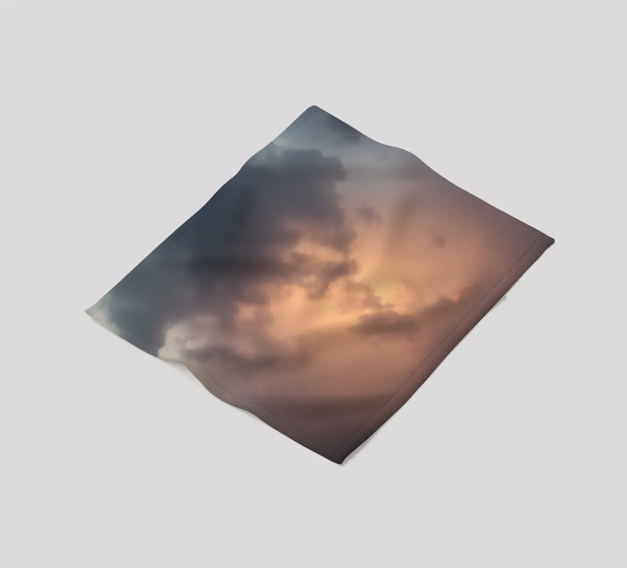 Soft hues of twilight emerge through clouds fleece blanket by DesignDoodle