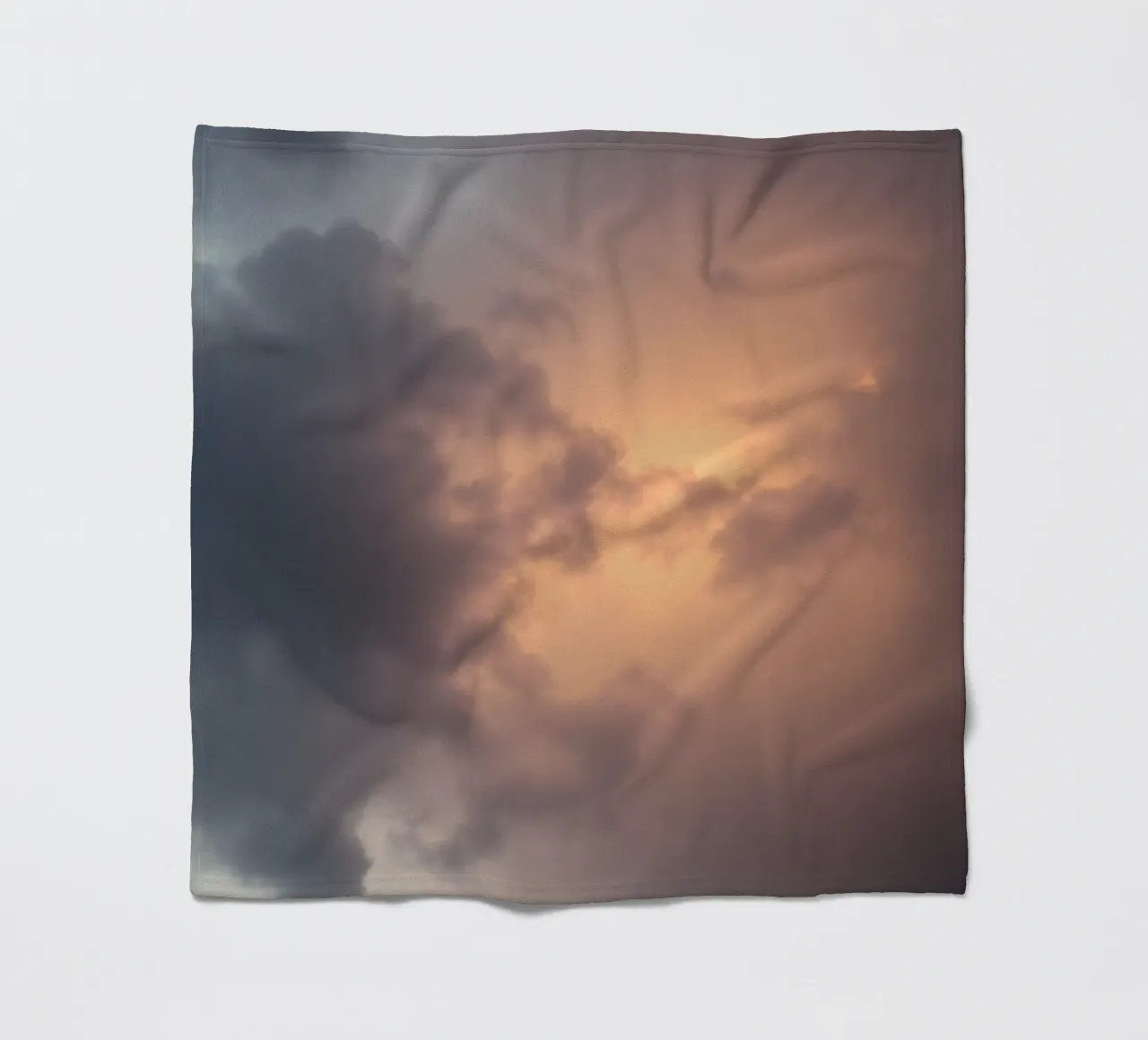 Soft hues of twilight emerge through clouds fleece blanket by DesignDoodle