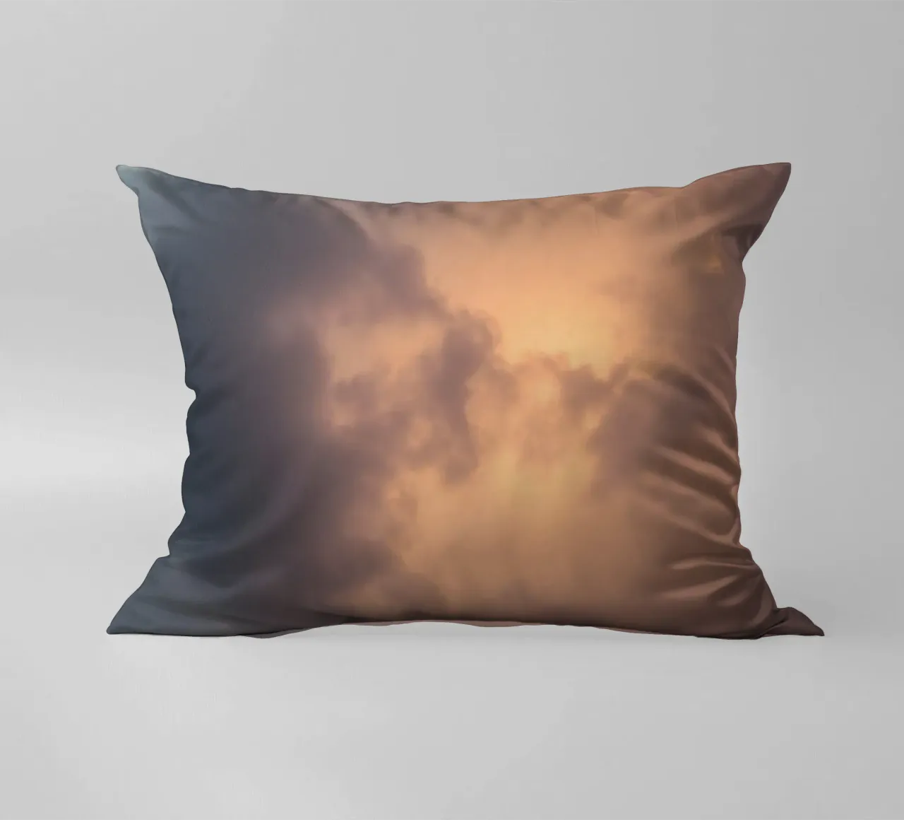 Soft hues of twilight emerge through clouds decorative cushion by DesignDoodle