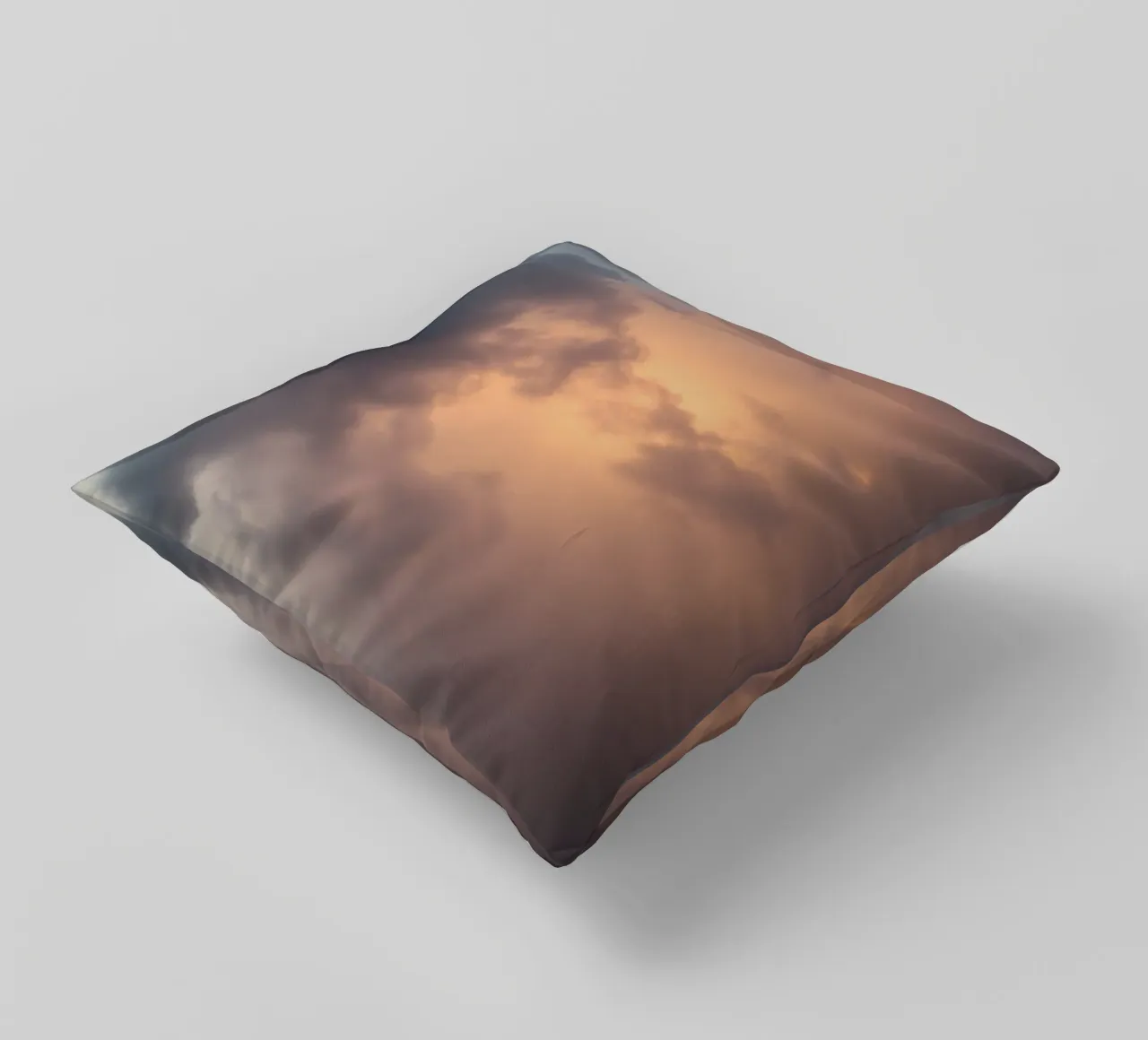 Soft hues of twilight emerge through clouds decorative cushion by DesignDoodle
