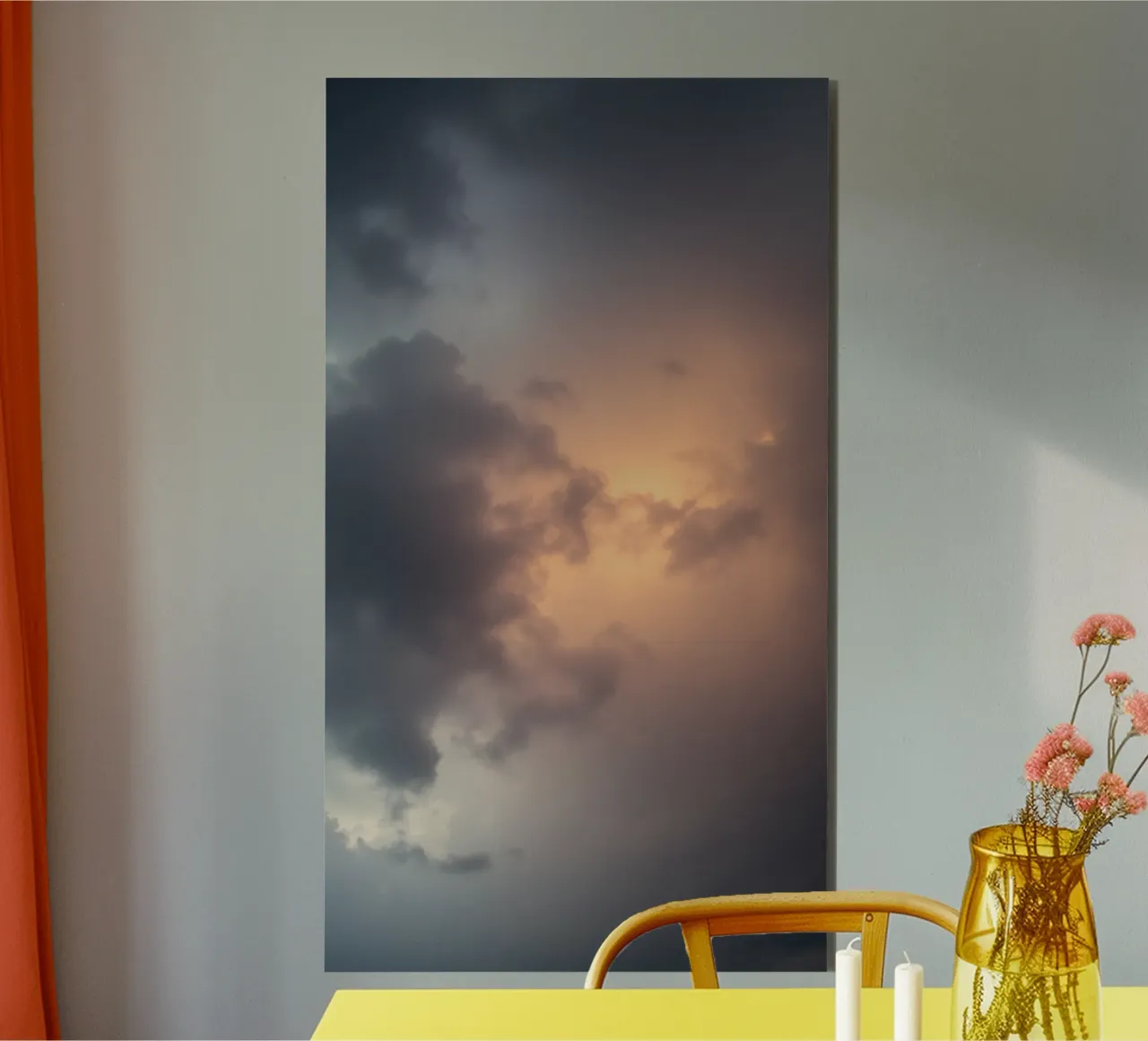 Soft hues of twilight emerge through clouds alu-dibond by DesignDoodle