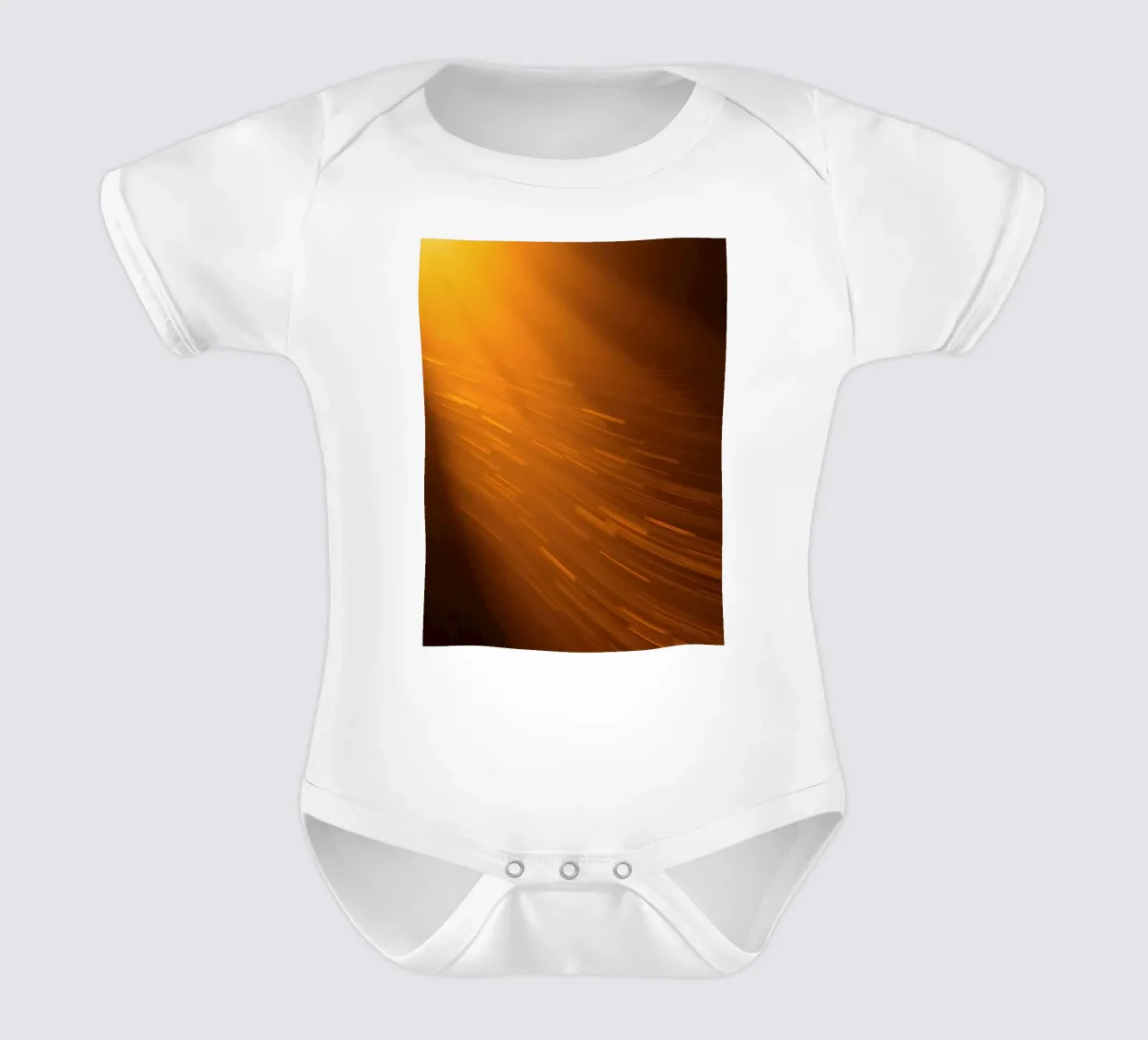 Bright abstract background with warm orange light short-sleeve baby romper by DesignDoodle