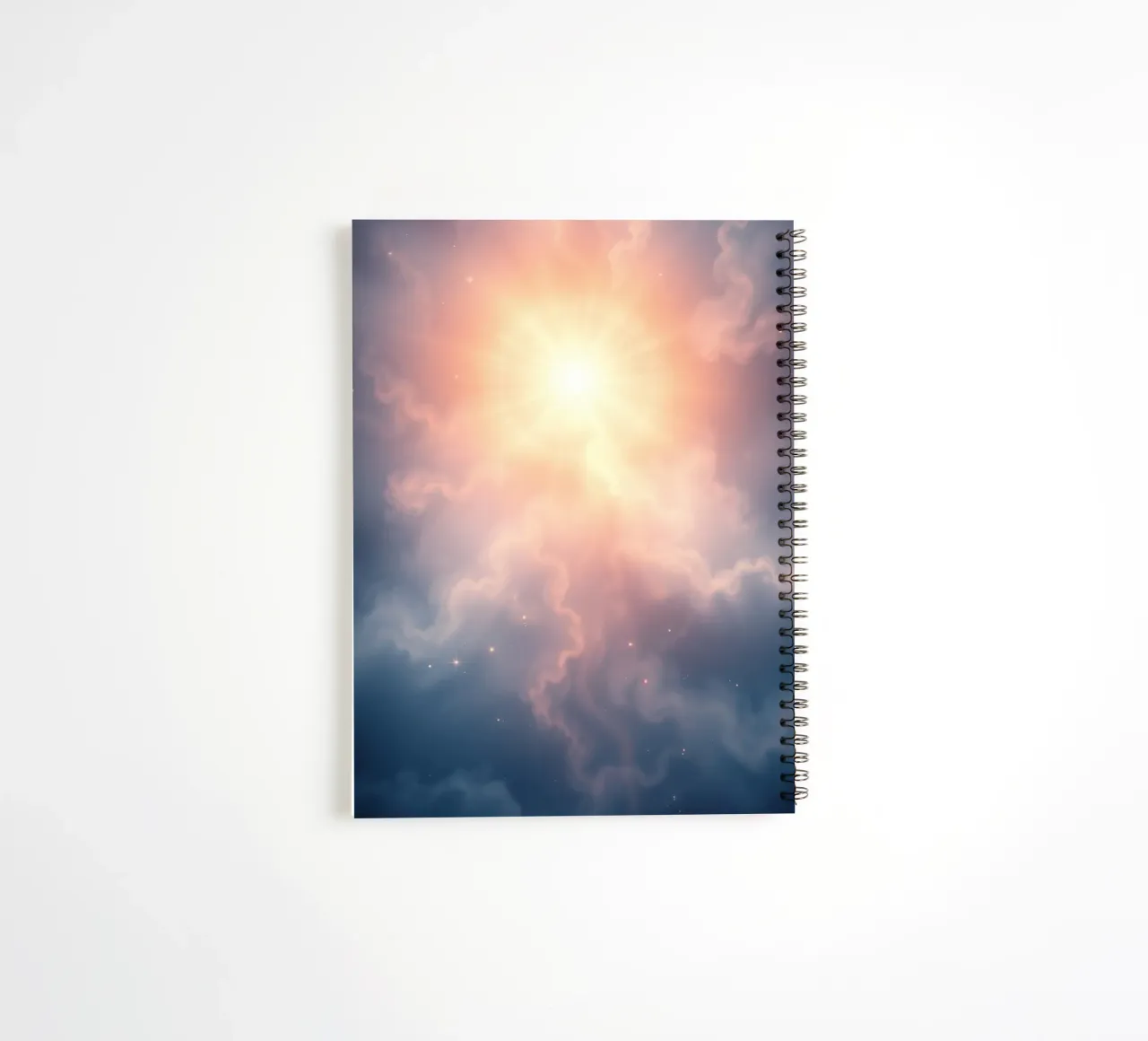 Colorful abstract cloud design for wallpaper in soft hues spiral notebook by DesignDoodle