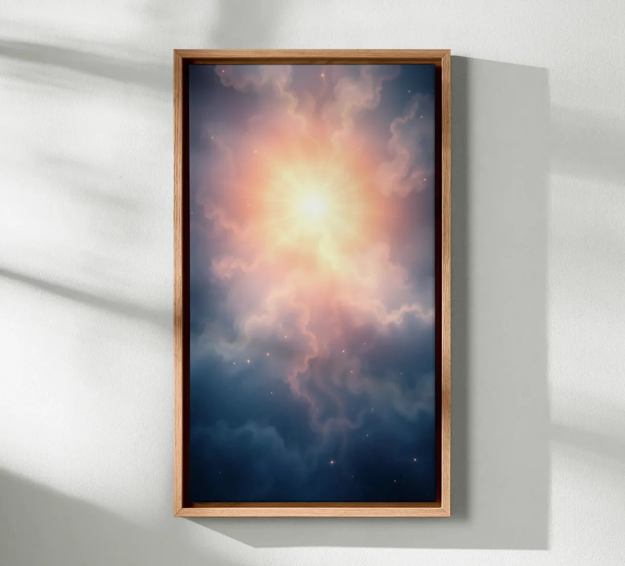 Kleurrijk abstract wolkendessin voor behang in zachte tinten canvas van DesignDoodle