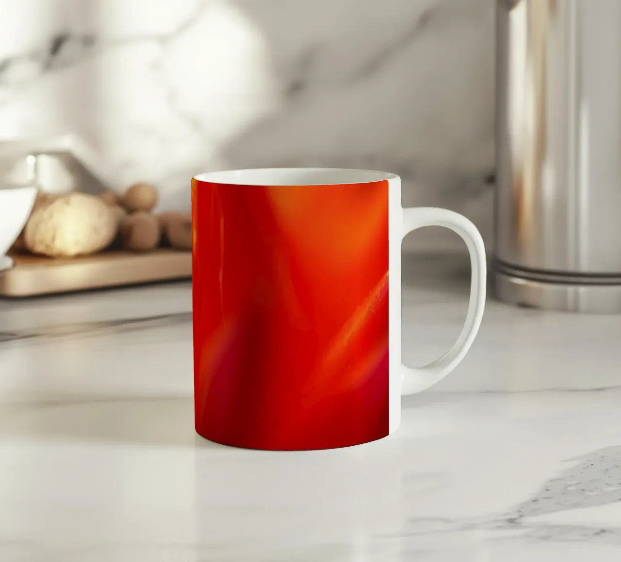 Carta da parati a fiori astratti, luminosa e vibrante, con colori intensi tazza in ceramica da DesignDoodle