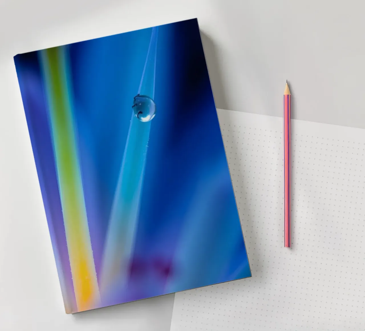 Captivating abstract flower close-up with vibrant colors notebook by DesignDoodle