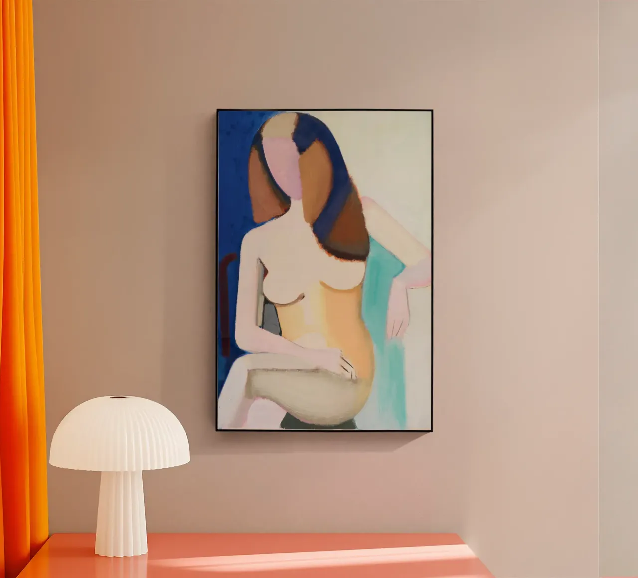 Donna seduta plexiglass da Second Canvas