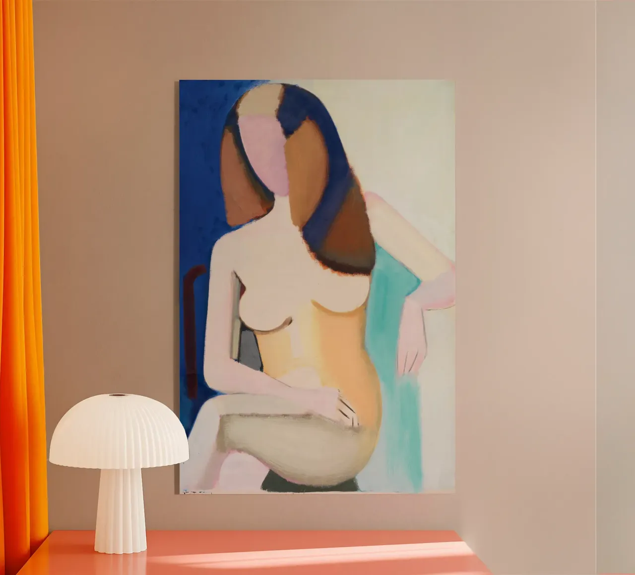 Donna seduta plexiglass da Second Canvas