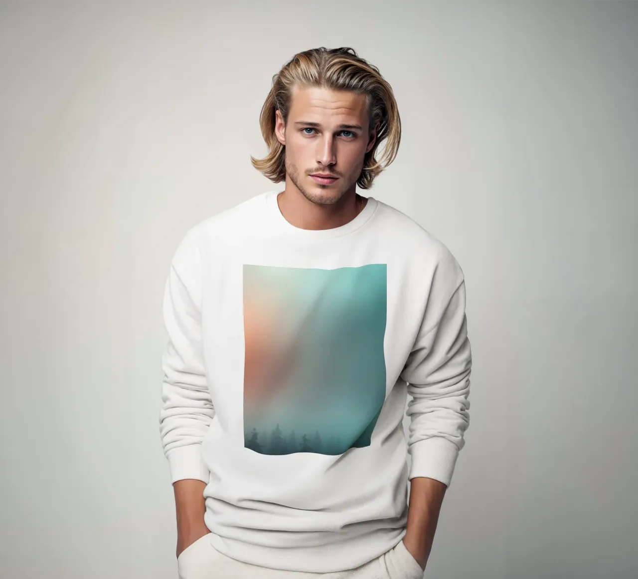 Abstract gradient background capturing tranquil mood sweatshirt by DesignDoodle