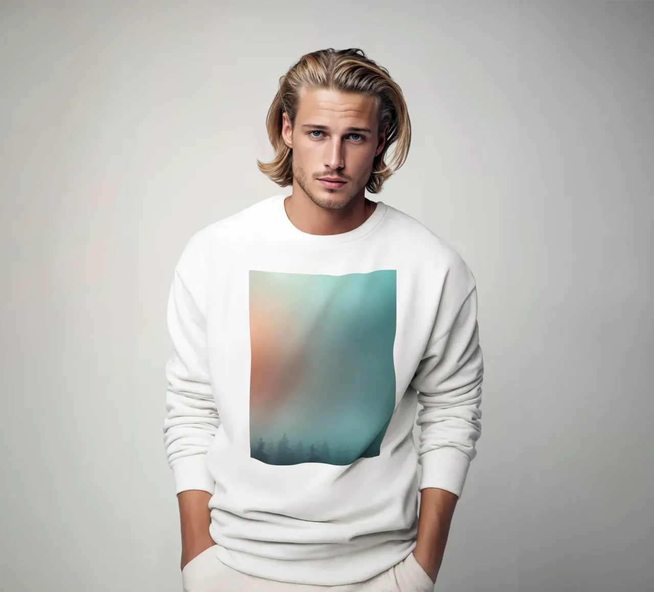 Abstrakter Hintergrund mit Farbverlauf, der eine ruhige Stimmung einfängt Sweatshirt von DesignDoodle