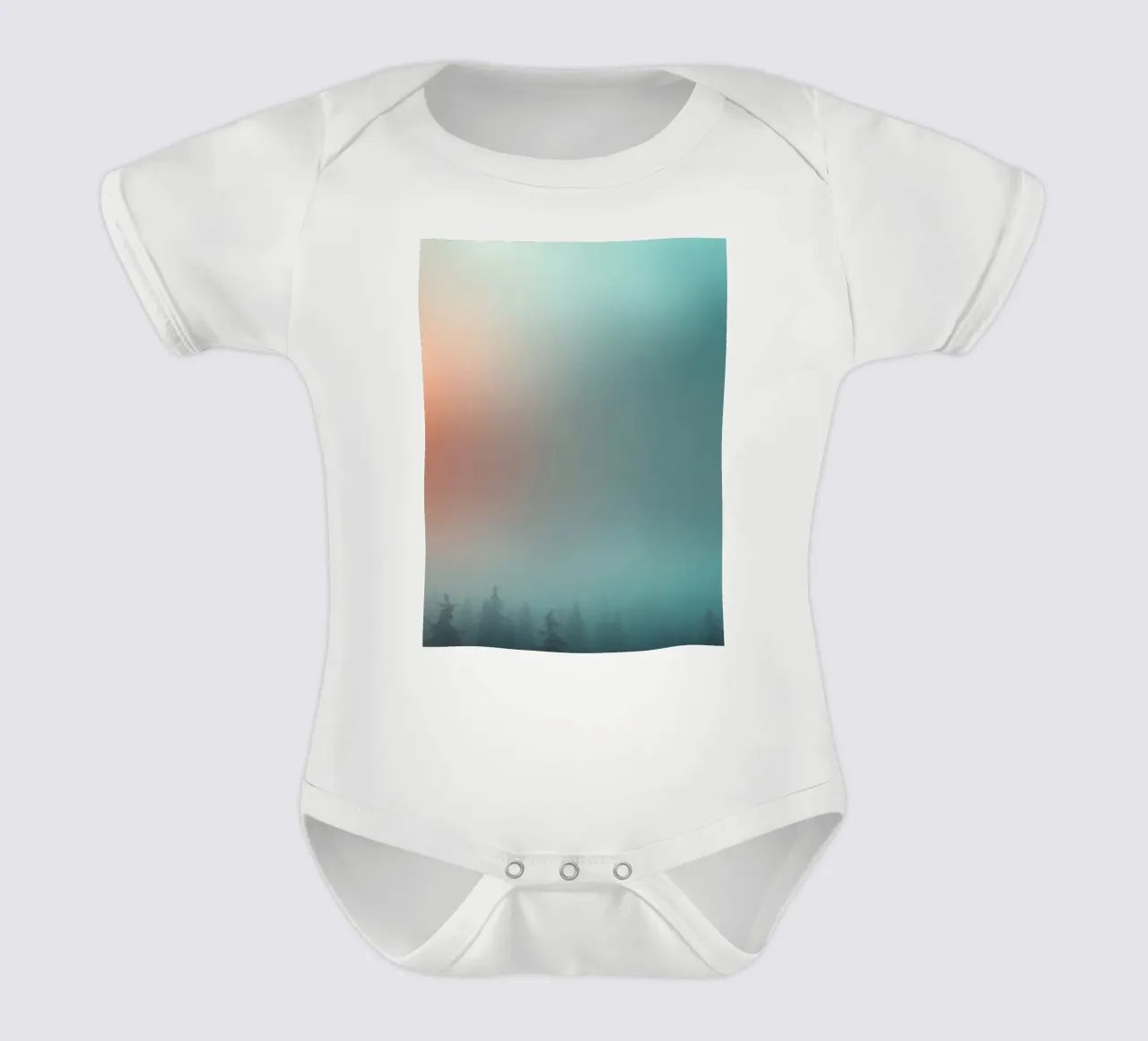 Abstract gradient background capturing tranquil mood short-sleeve baby romper by DesignDoodle