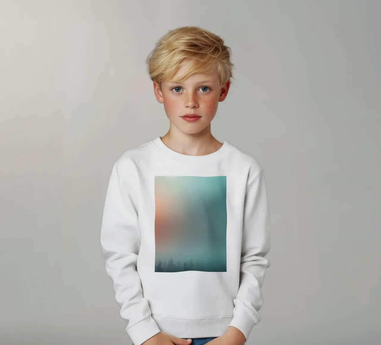 Abstract gradient background capturing tranquil mood kids sweatshirt by DesignDoodle