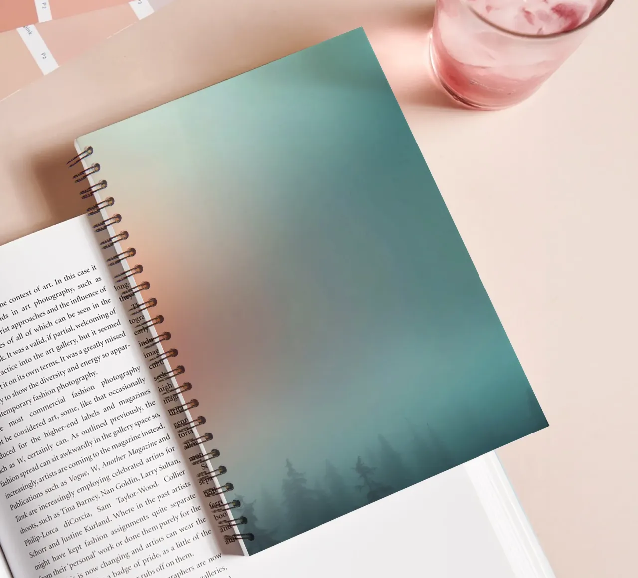 Abstract gradient background capturing tranquil mood spiral notebook by DesignDoodle