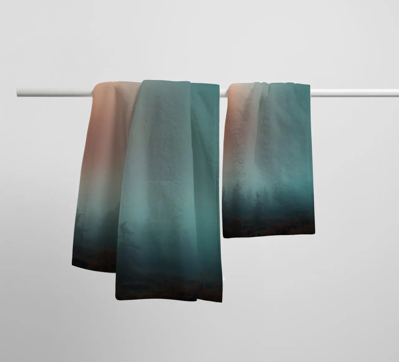 Abstracte verloopachtergrond die een rustige stemming vastlegt badhanddoek van DesignDoodle