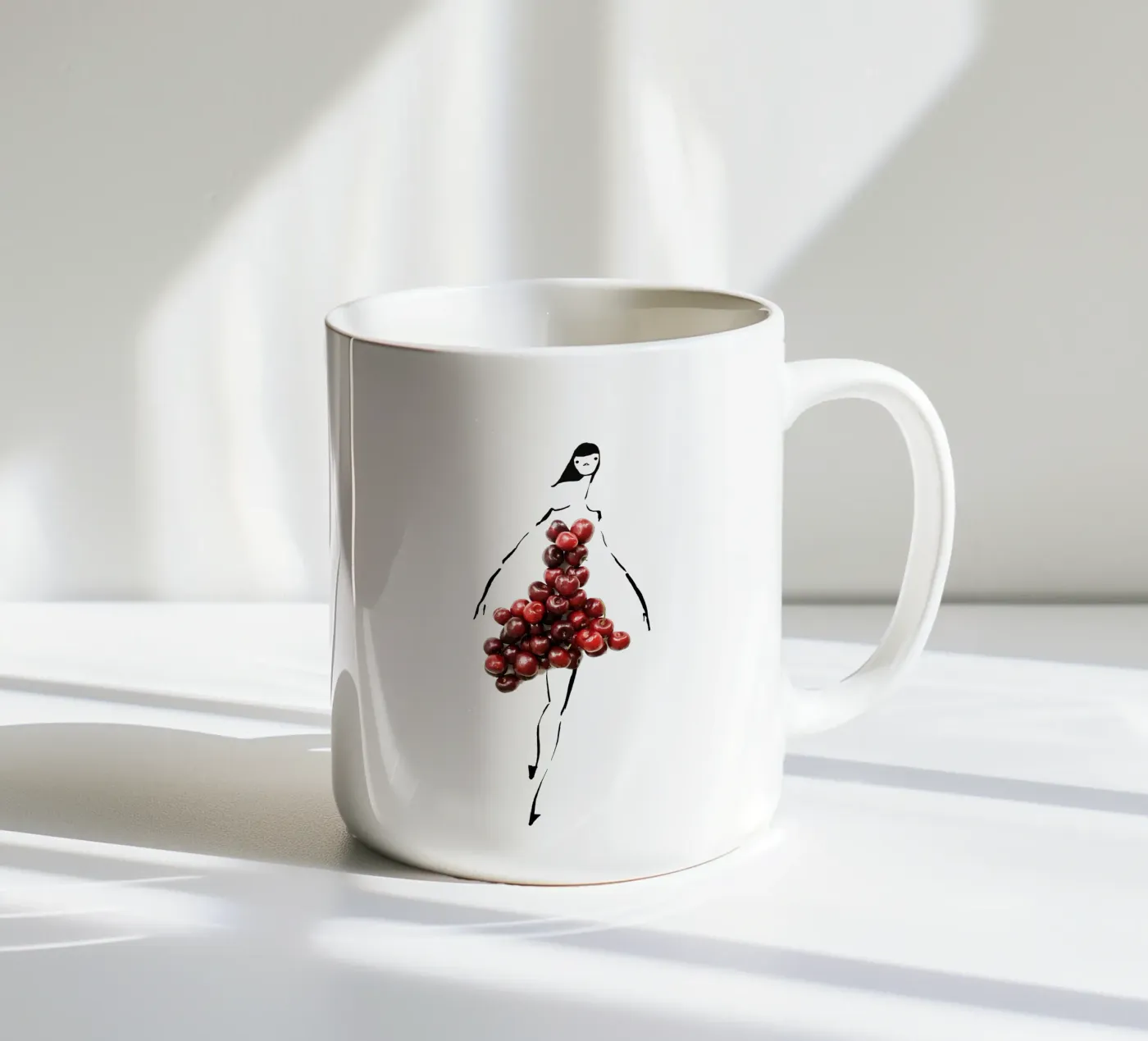 Cherrybombe ceramic mug by Gretchen Roehrs