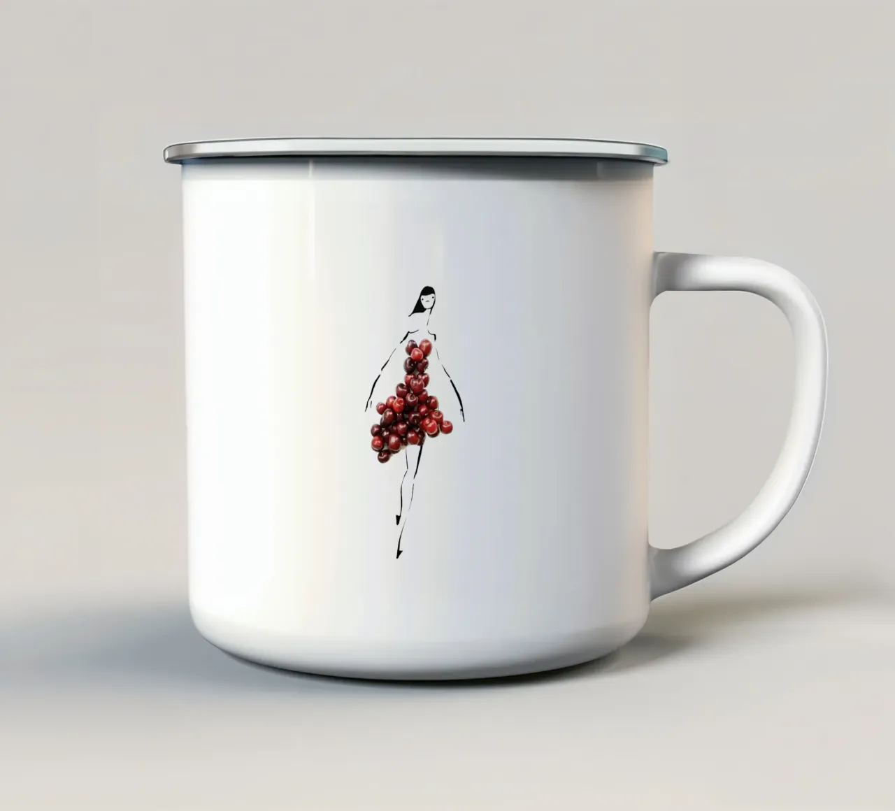 Cherrybombe tazza in smalto da Gretchen Roehrs