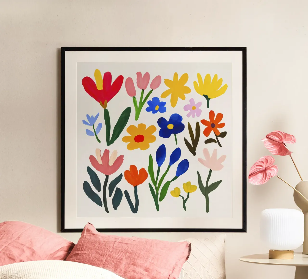 Giardino fiorito estivo retrò Henri Matisse poster con telaio in alluminio da Modern Muse