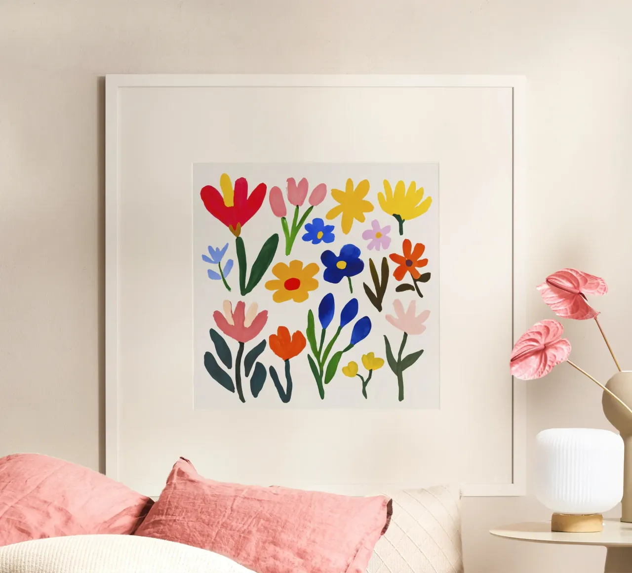 Giardino fiorito estivo retrò Henri Matisse poster con telaio in alluminio da Modern Muse