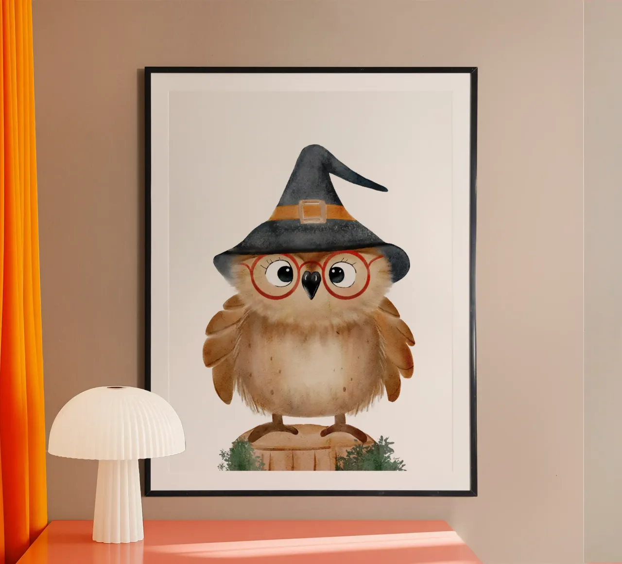 Eule Edda Tier Illustration Kinder HummelBaer poster con telaio in plastica da HummelBär