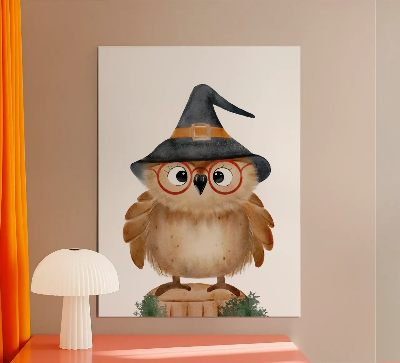 Eule Edda Tier Illustration Kinder HummelBaer poster con telaio in plastica da HummelBär