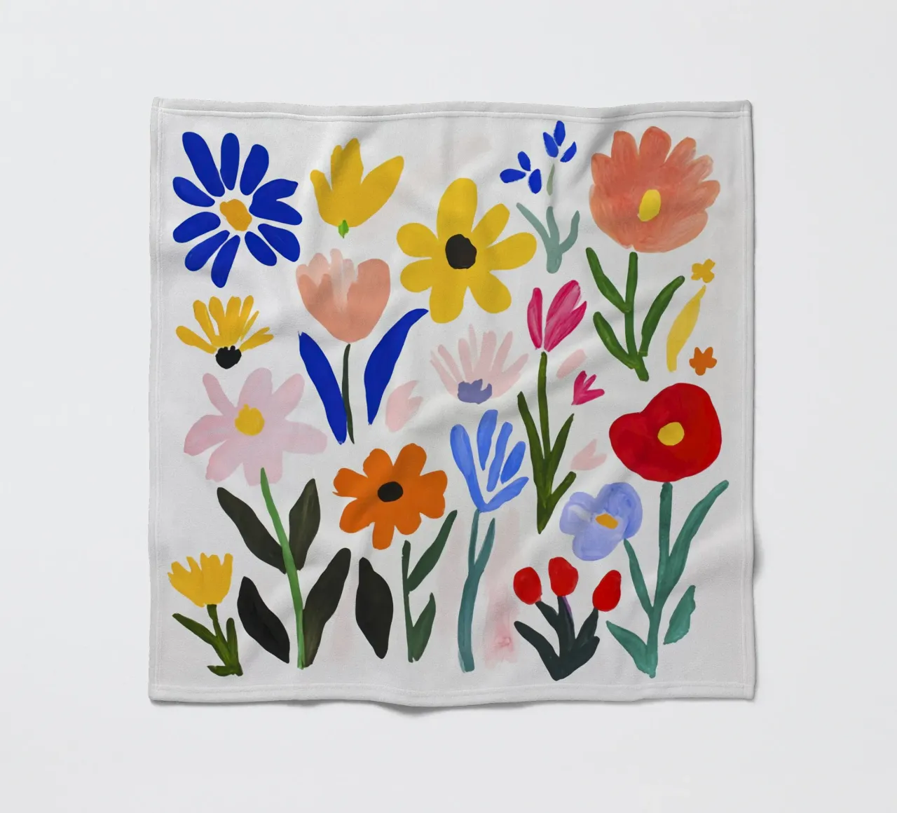 Boho Henri Matisse Flower Garden fleece blanket by Modern Muse