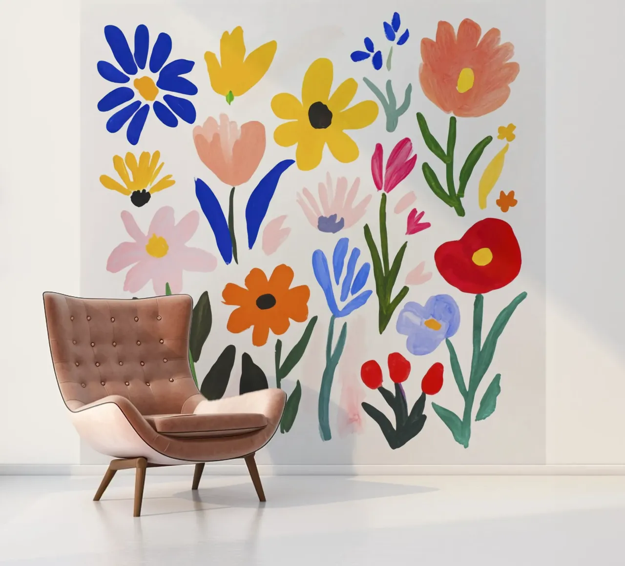 Boho Henri Matisse Flower Garden photo wallpaper by Modern Muse