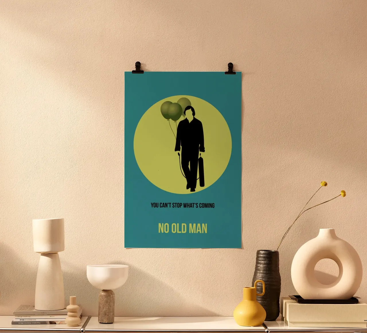 No Old Man Poster 3 poster con telaio in legno da Naxart