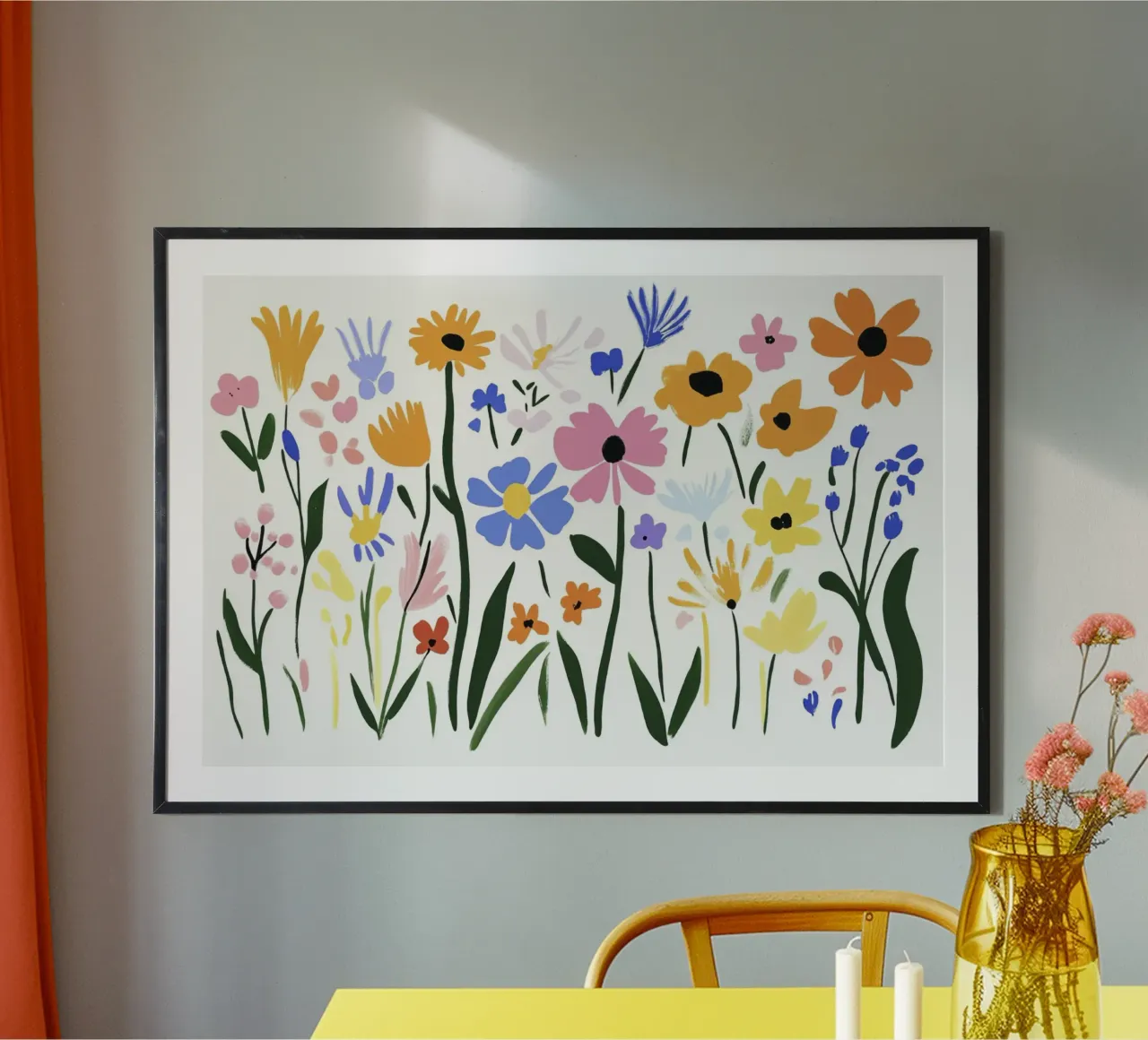 Carino il giardino dei fiori estivi di Henri Matisse poster con telaio in plastica da Modern Muse
