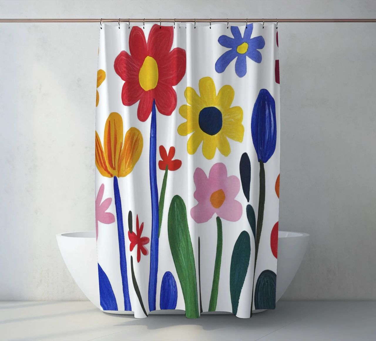 Precioso jardín de flores de verano Henri Matisse cortina de baño de Modern Muse