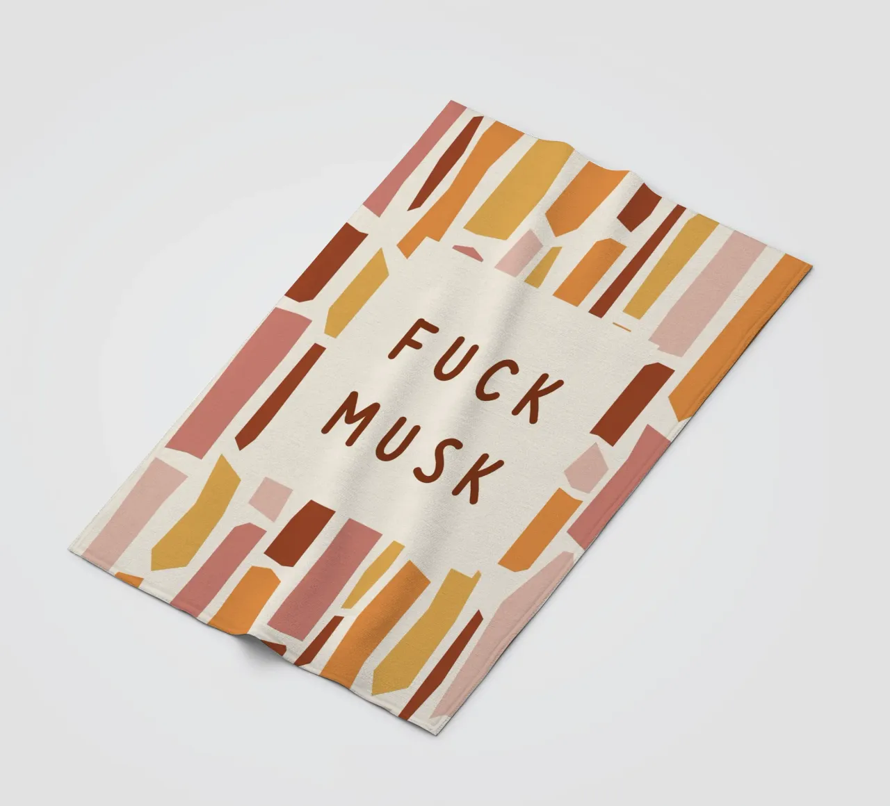 Anti Elon Musk fleece blanket by Wordswordswords