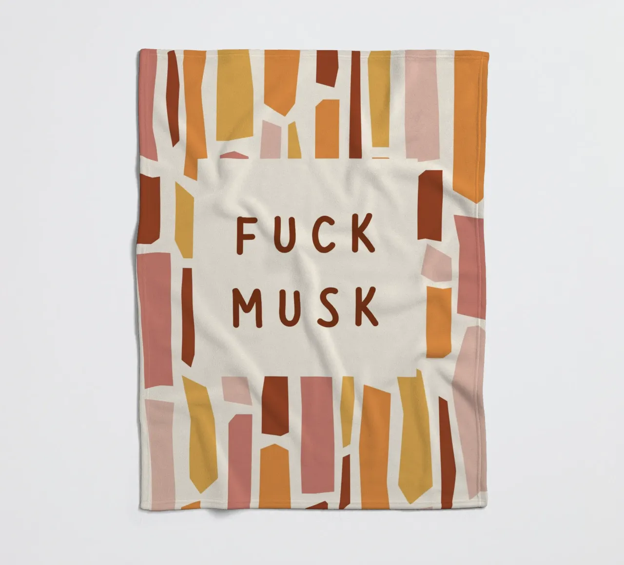 Anti Elon Musk fleece blanket by Wordswordswords
