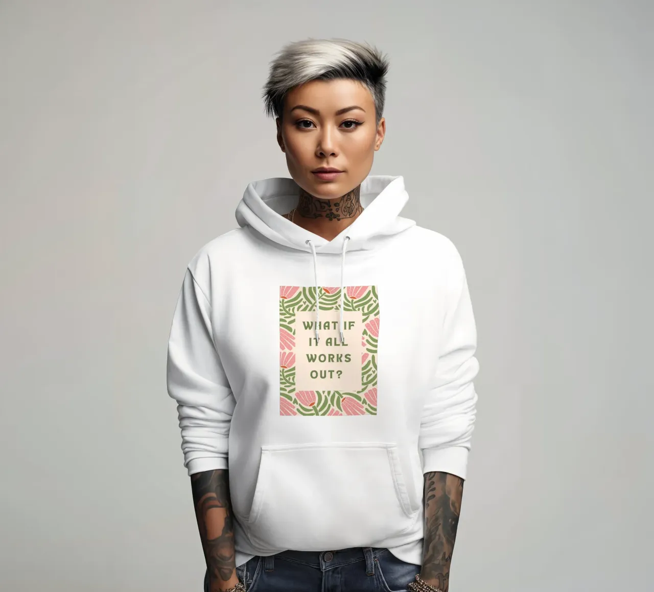 ¿Y si todo sale bien? sudadera con capucha de Wordswordswords